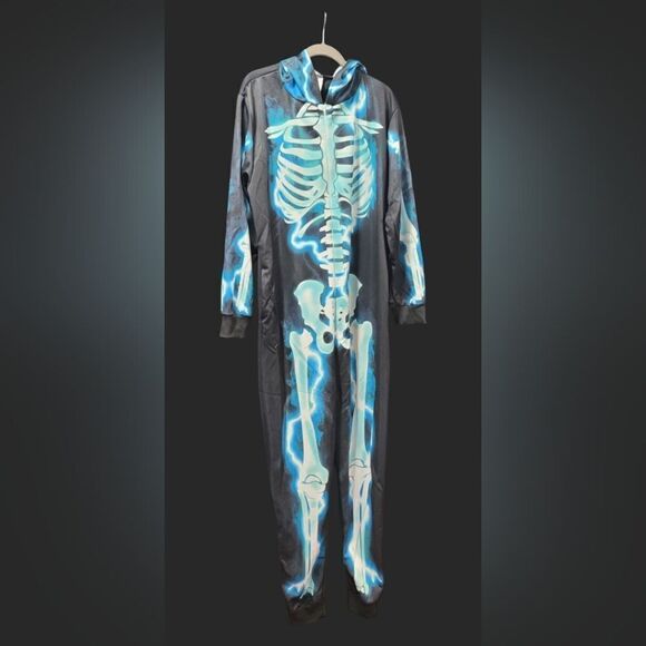Morph Costumes Electric Blue Skeleton Halloween Costume Men's Size Large - Picture 3 of 7